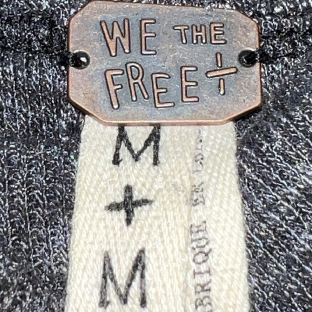 We the Free Turtleneck Split Back Long Sleeve Knit Shirt Gray Size Medium - Picture 6 of 7